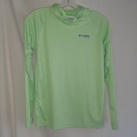 Columbia Sportswear PFG Long Sleeve Boys Fishing Shirt with Hoodie, Sz Lg 14/16 - Picture 1 of 9